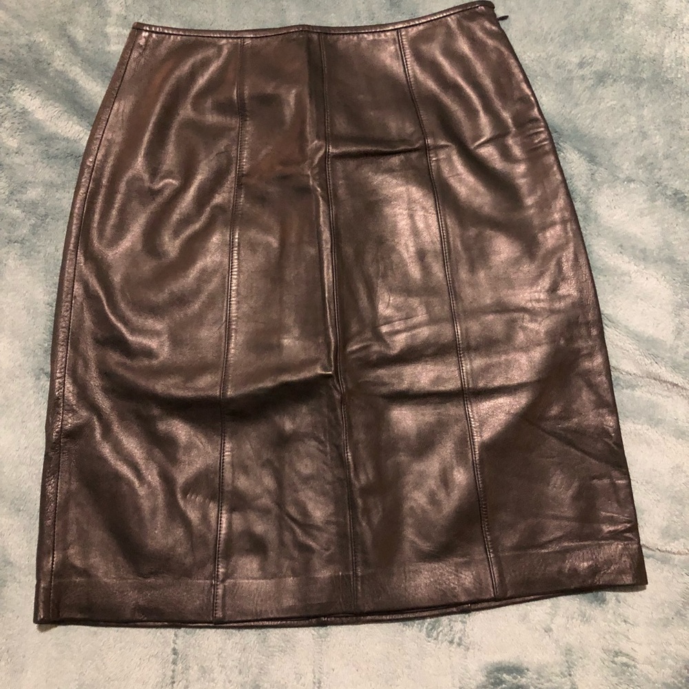 Leather pencil skirt